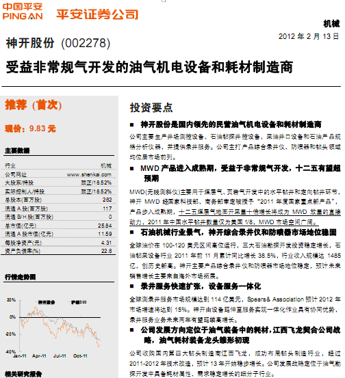 神開股份-002278-受益非常規(guī)氣開發(fā)的油氣機電設備