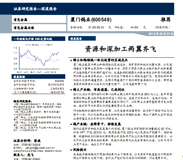 廈門鎢業(yè)-600549-資源和深加工兩翼齊飛